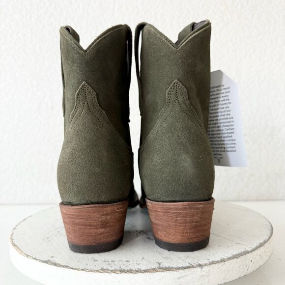 Lane EMMA JANE Womens Cowboy Bootie 9.5 Green Suede Western Cowgirl Ankle Boots - Picture 4 of 14